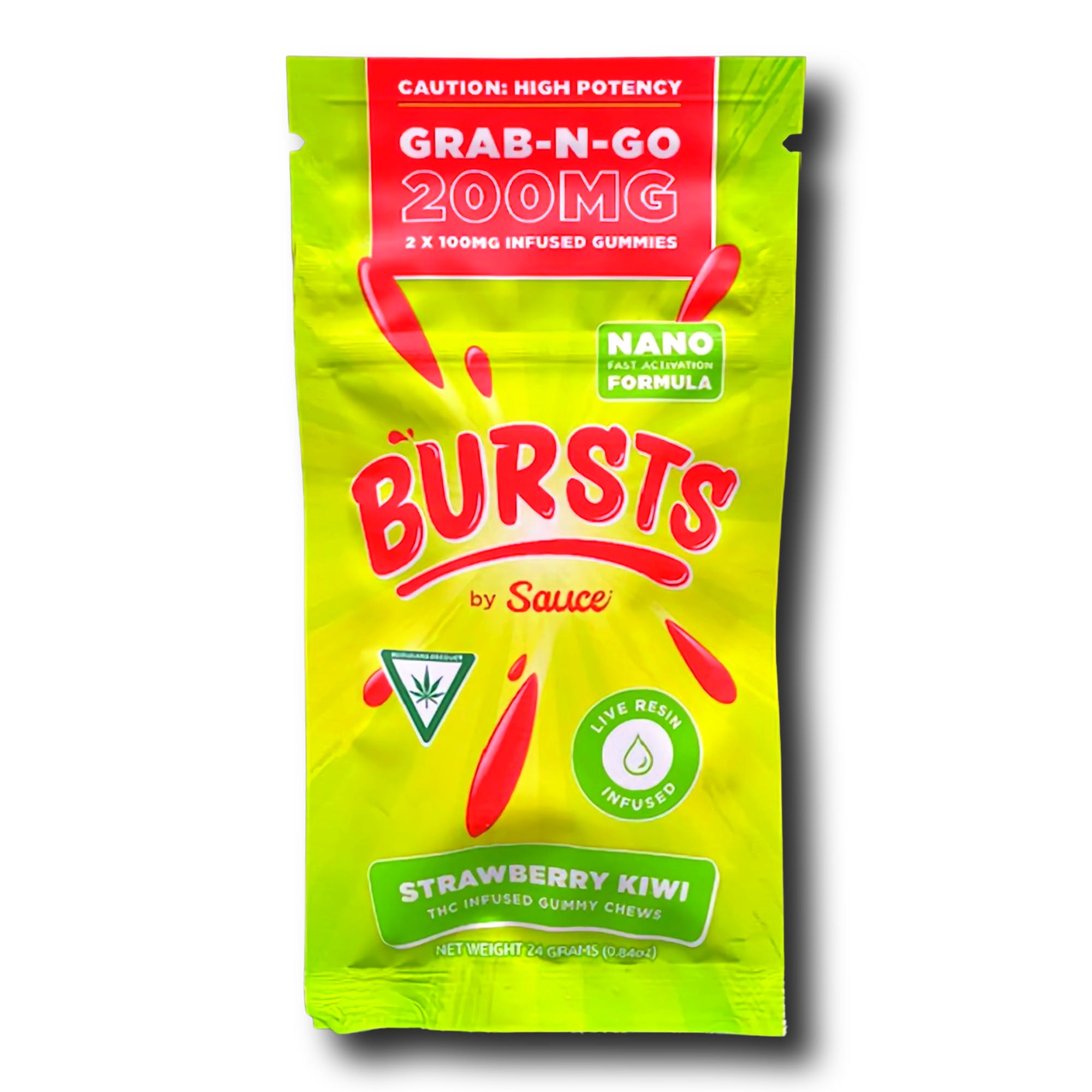 Photograph of product: Sauce: Strawberry Kiwi 200MG Grab-N-Go Bursts