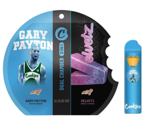 Photograph of product: COOKIES Pen 1g: TWO STRAINS Gary Payton / Velvetz