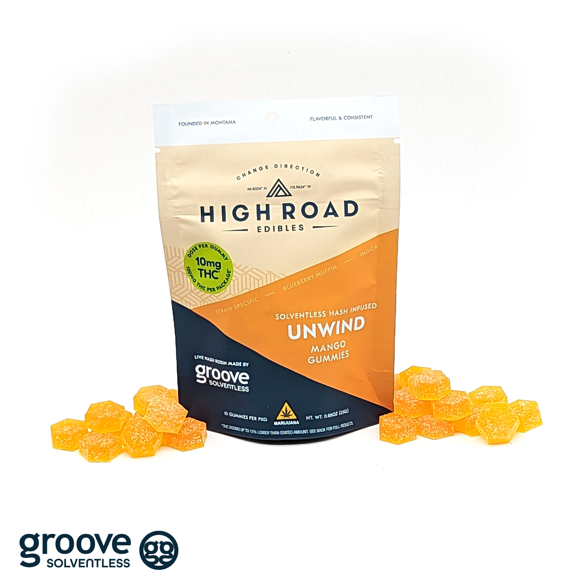 Photograph of Product: Groove x HRE Mango (Oreoz) Solventless Gummies