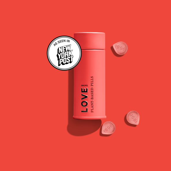 Photograph of product: Love Drops Unflavored Tablets 75mg (30-Pack | 2.5mg Each)