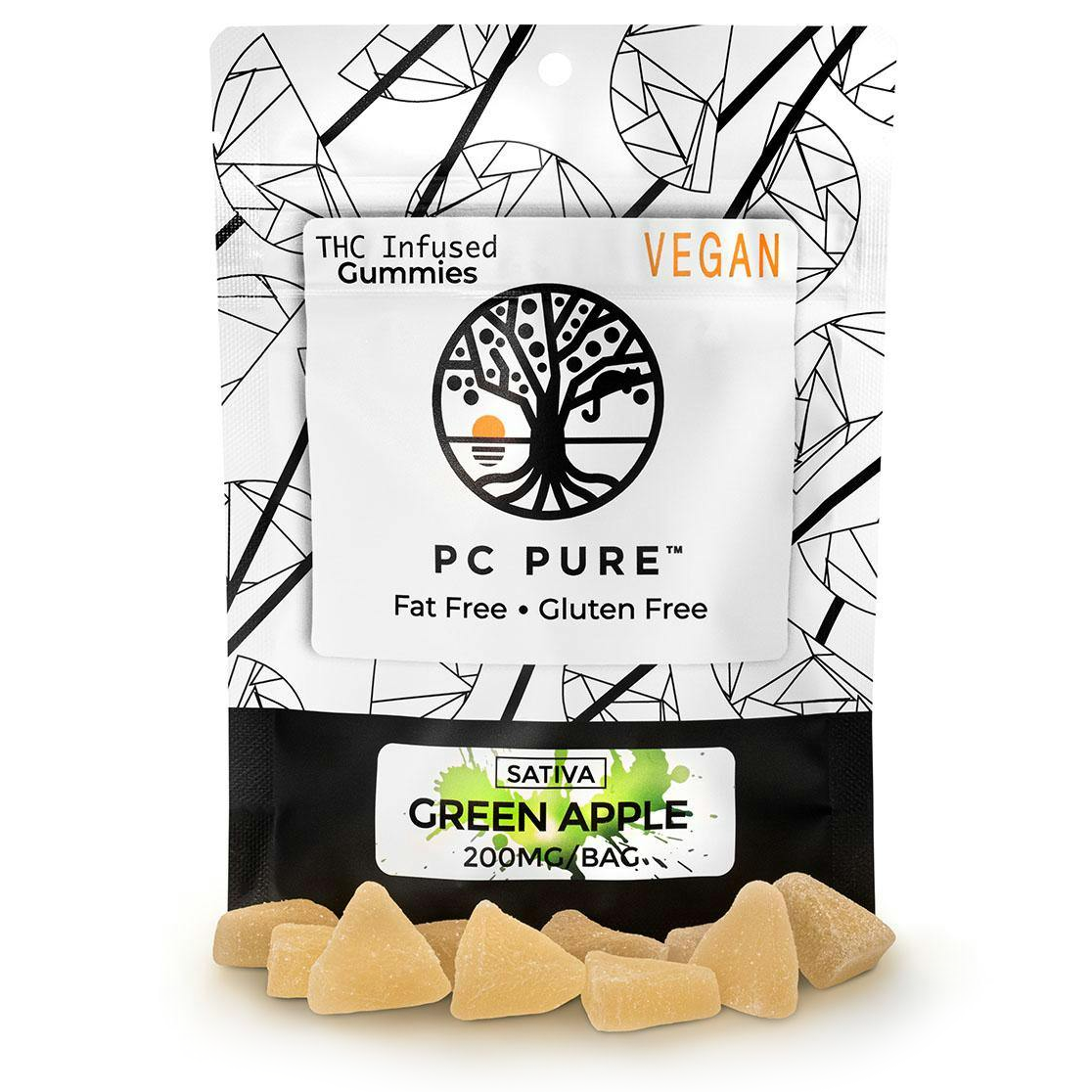 Photograph of product: PC Pure Green Apple Gummies 200mg Rec
