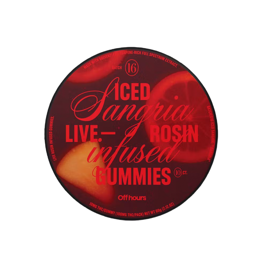 Photograph of product: Off Hours | Iced Sangria Live Rosin Gummies | 10mg