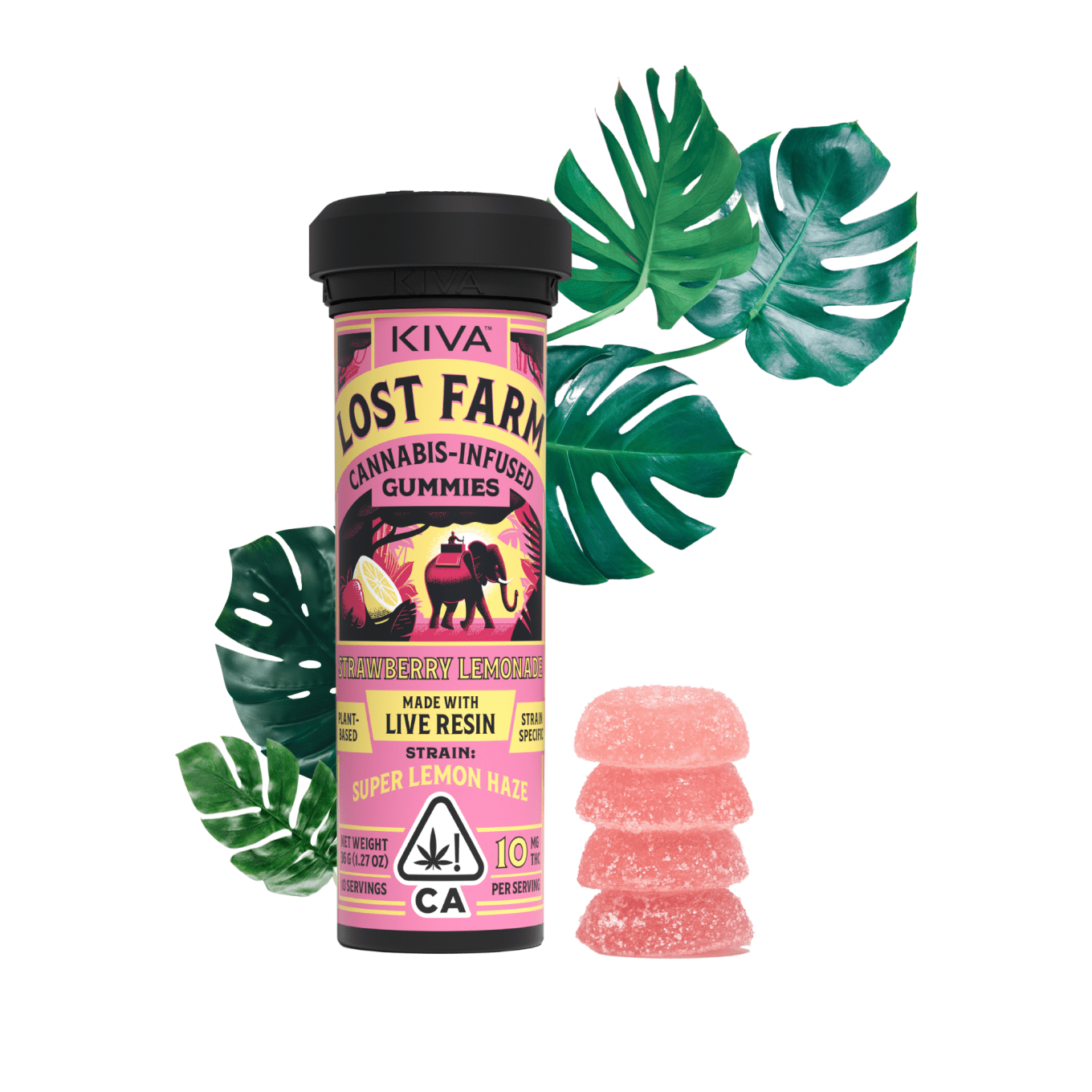 Photograph of product: Lost Farm - Juicy Peach x Mimosa - 100mg - 10ct Gummies