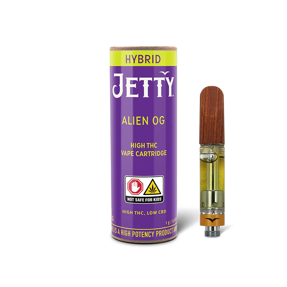 Photograph of product: Jetty | Alien OG (H) | 1g High TH-oui 510 Cartridge