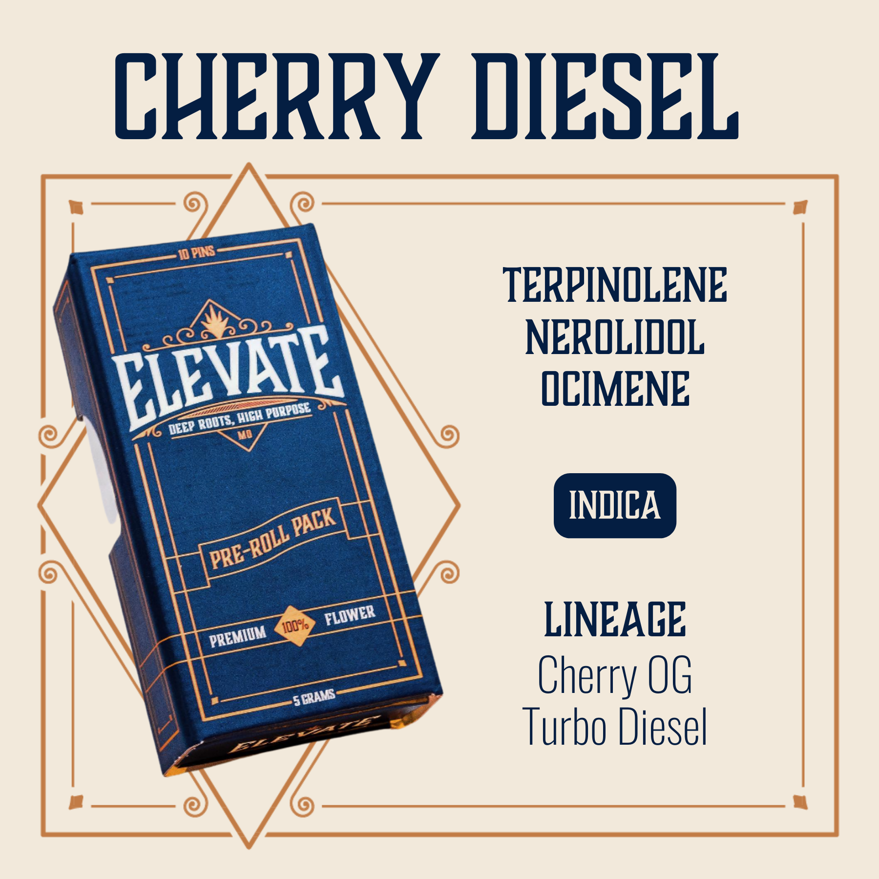Photograph of product: Cherry Diesel Pins Pre-Roll | 10-pack