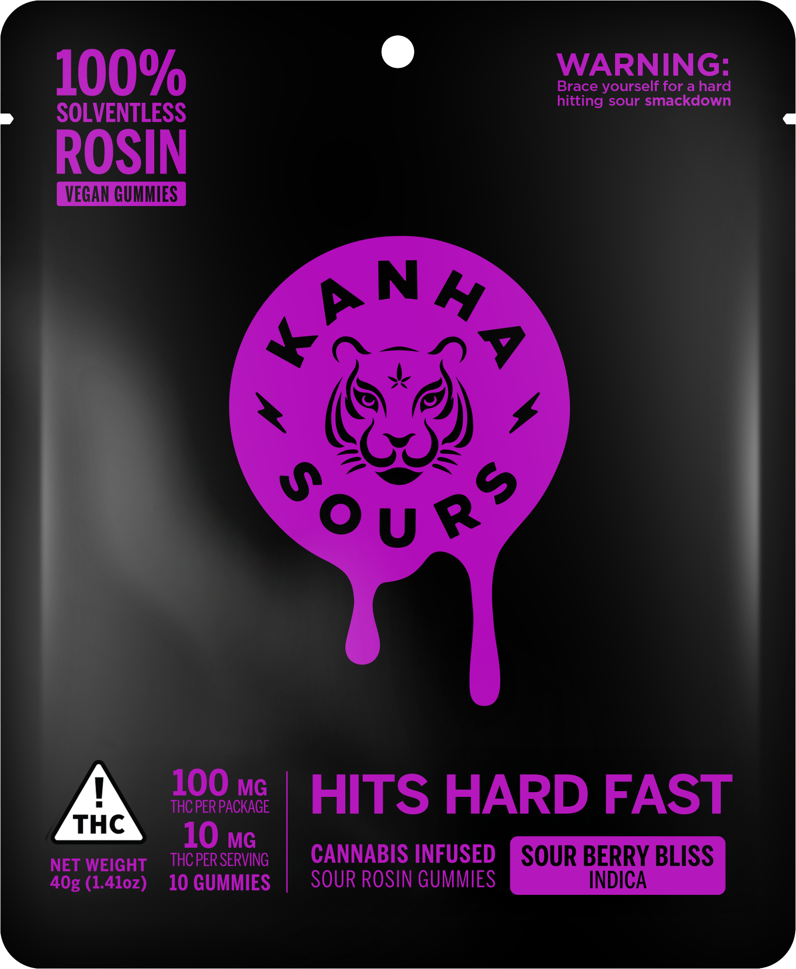 Photograph of product: Kanha Sour Berry Bliss (I) Vegan Solventless Rosin Gummies 10mg 10pk