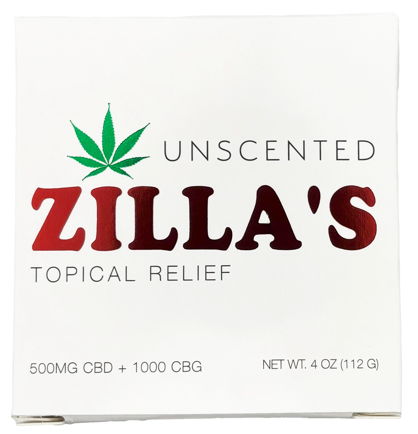 Photograph of product: Zilla's | Unscented CBD:CBG Relief Cream | Topical | 500:1000mg