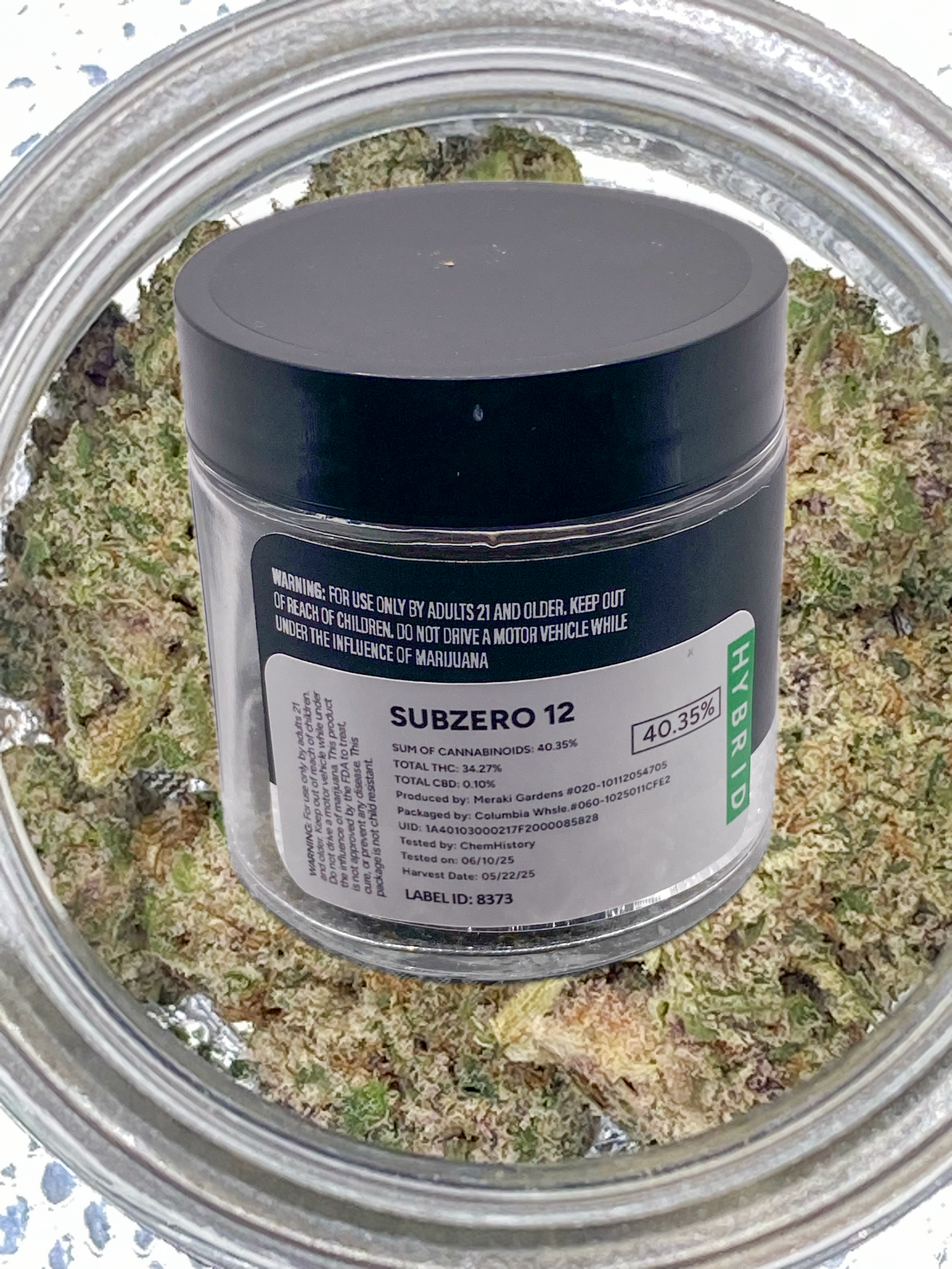 Photograph of product: MNG TOP SHELF - FLOWER - 4G - HYBRID - SUBZERO 12
