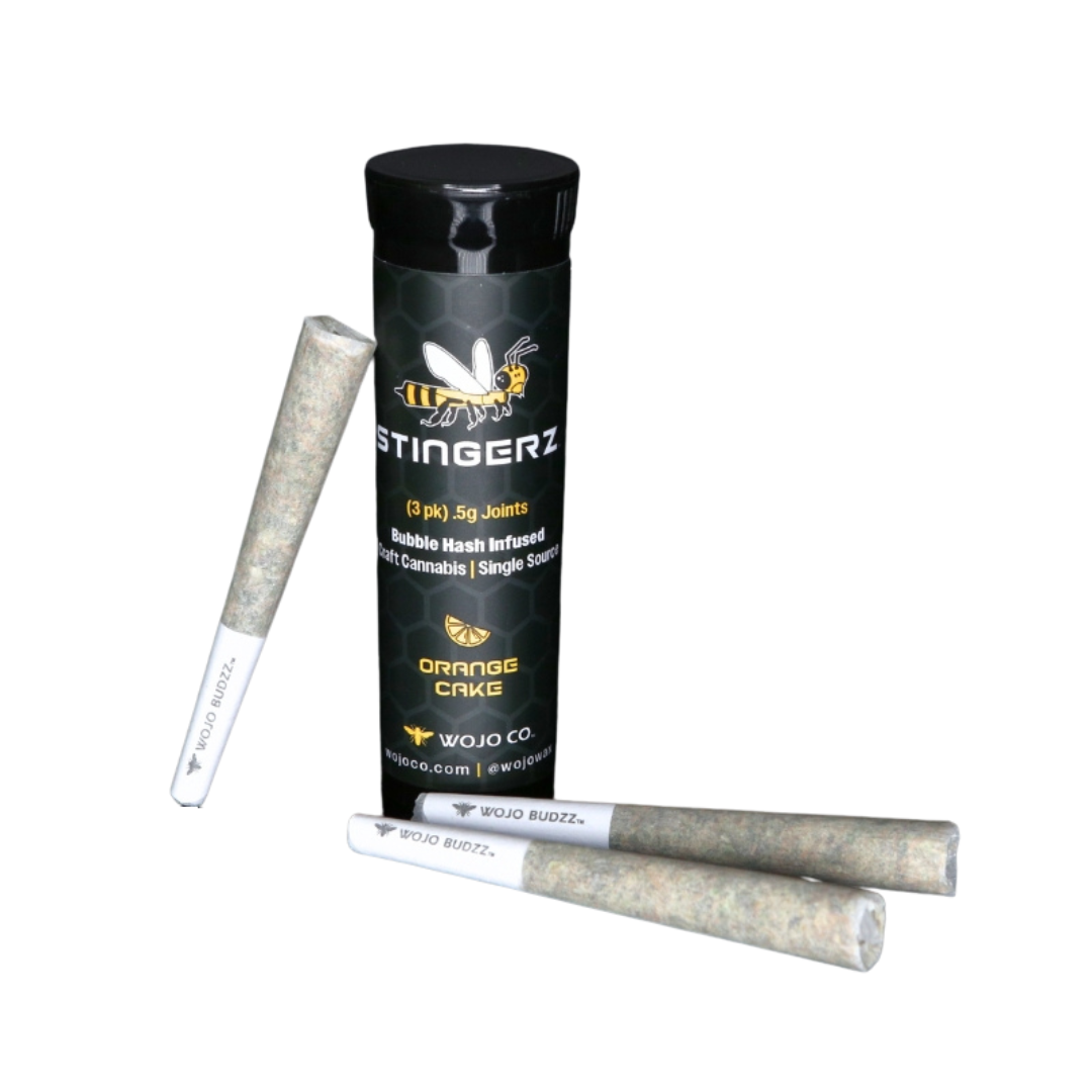 Photograph of product: WOJO CO - 1.5g 3pk Mini Stingerz - Orange Cake