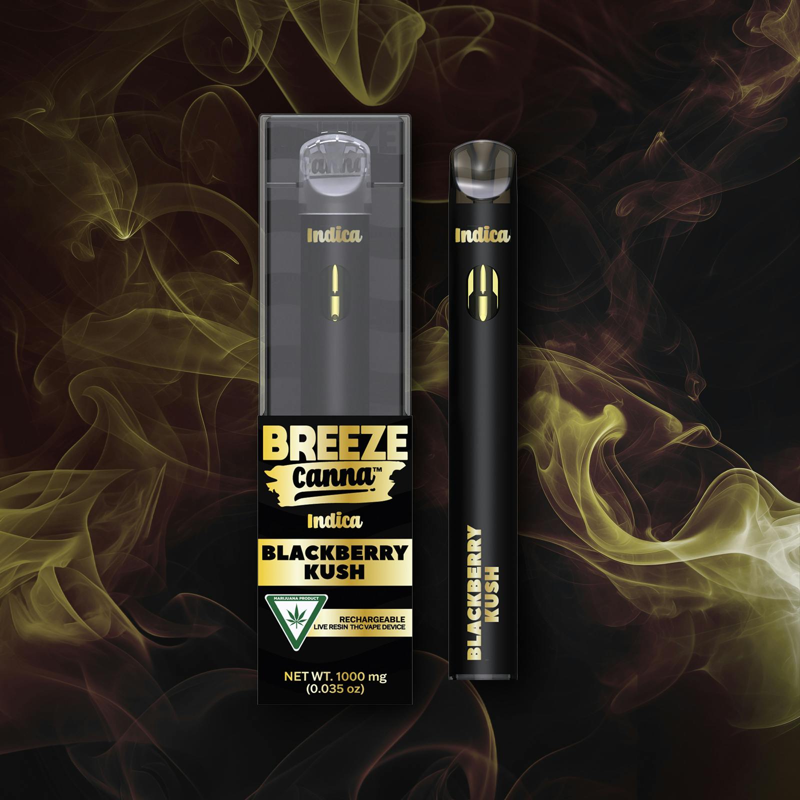 Photograph of product: Breeze Canna - 1g Live Resin Disposable - Blackberry Kush