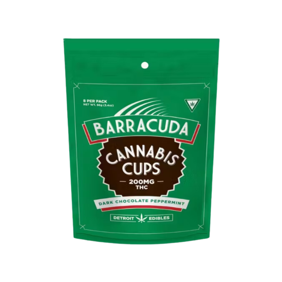 Photograph of product: Detroit Edibles - 200mg Barracuda Cups - Dark Chocolate Peppermint