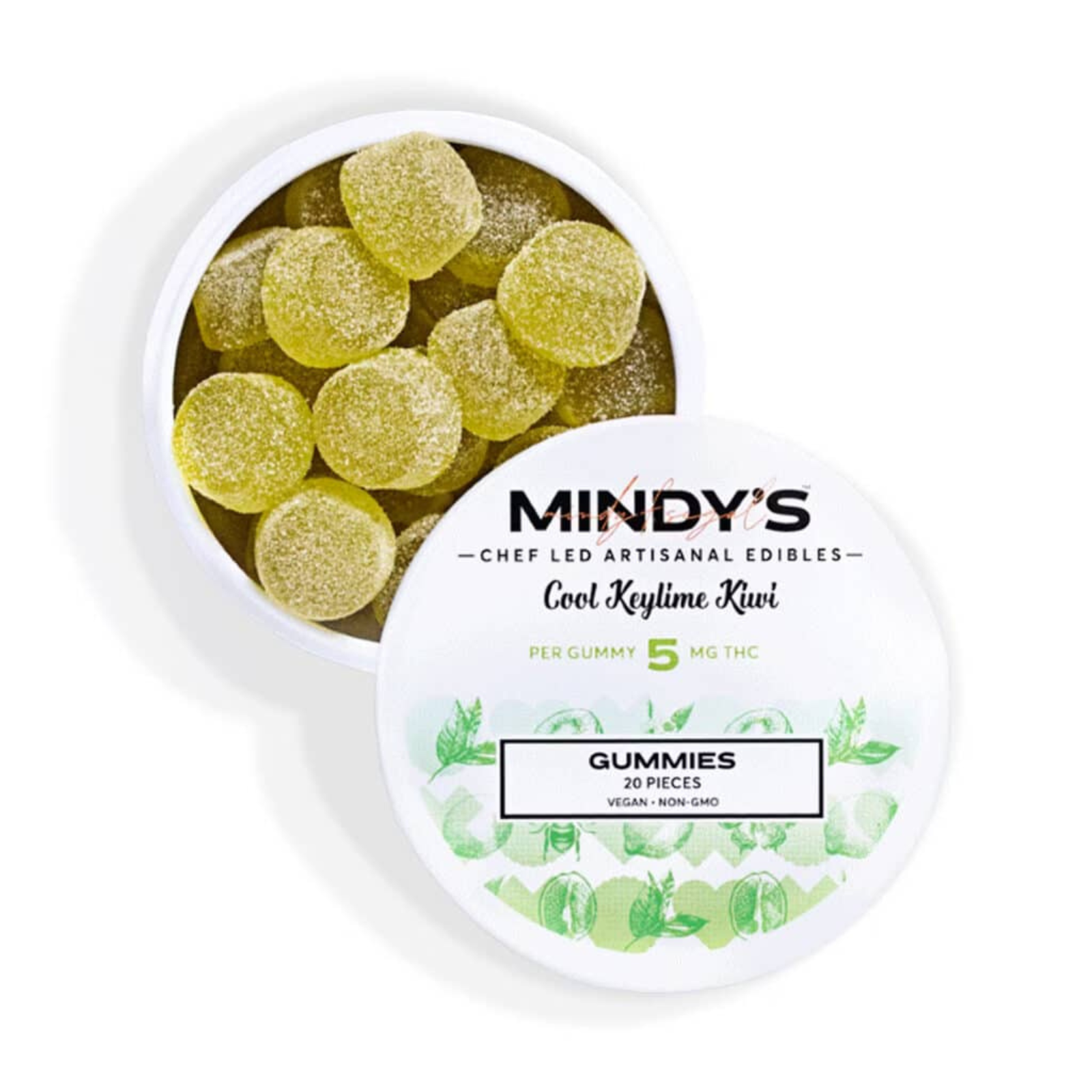 Photograph of product: 100mg 20pk Gummies | Cool Keylime Kiwi | Mindy's
