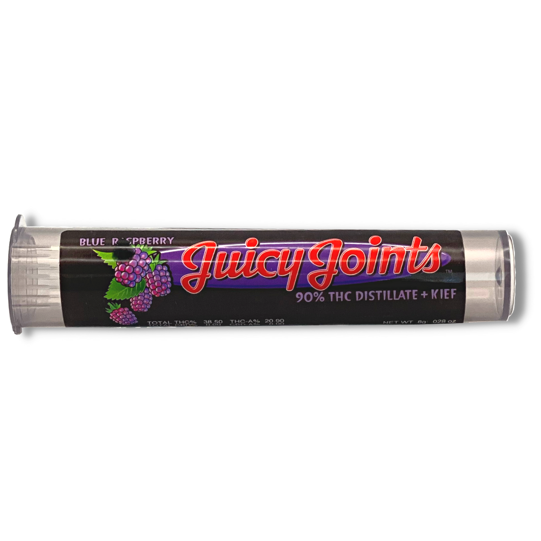 Photograph of product: Blue Raspberry FLV Infused Preroll (Juicy Joint)