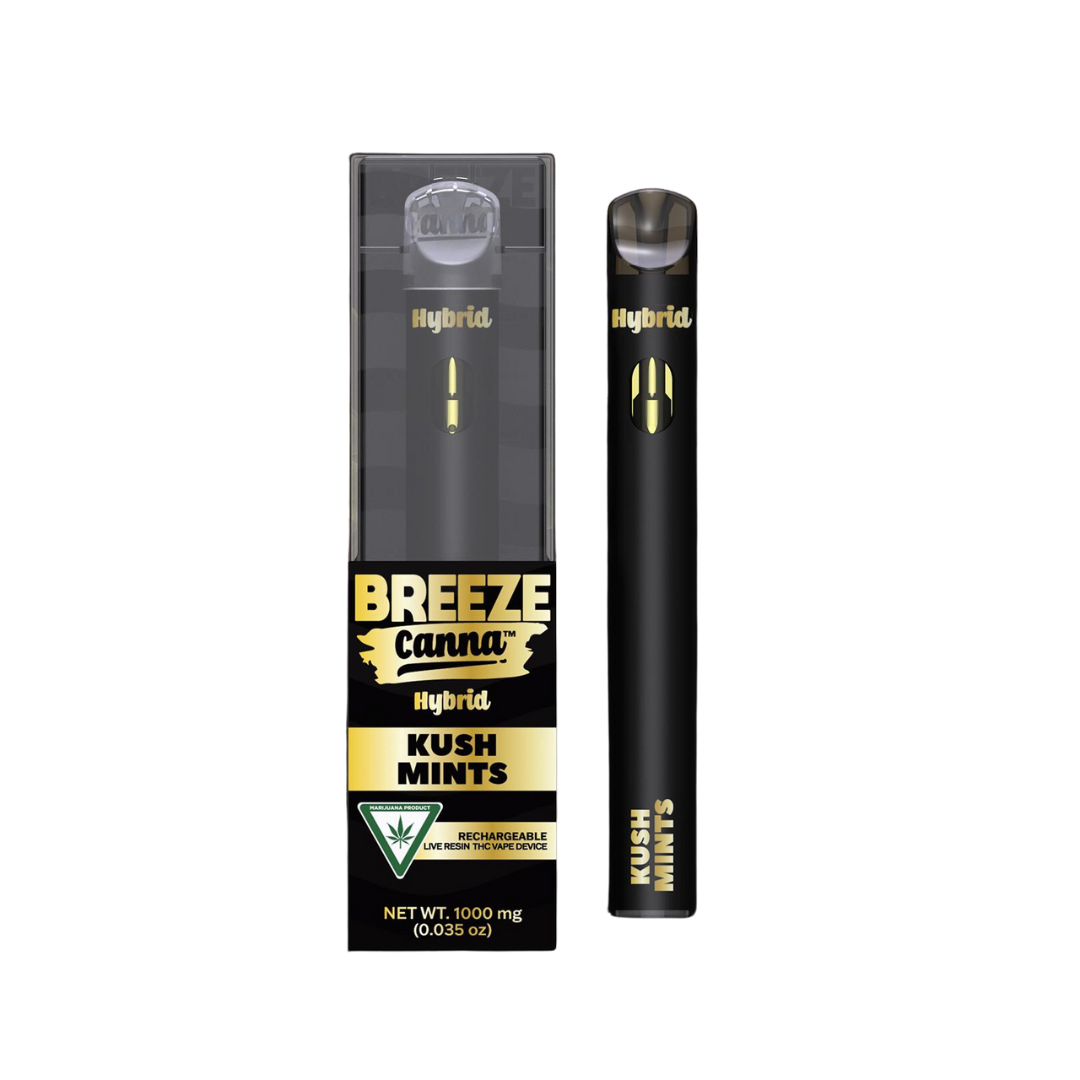 Photograph of product: Breeze | Kush Mints Live Resin Disposable Vape | 1g