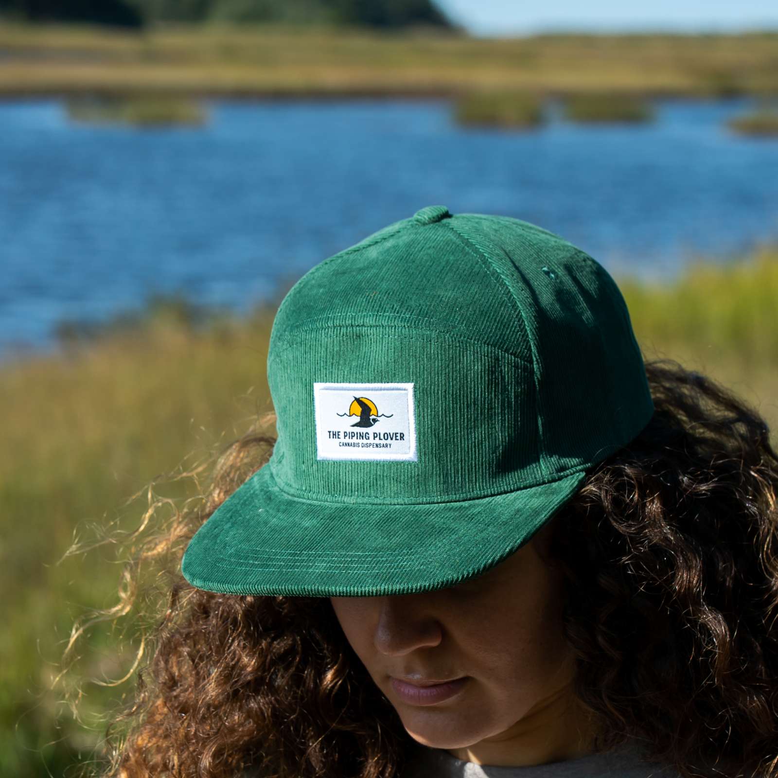 Photograph of product: Corduroy 5-Panel Snapback Hat (Dark Green)