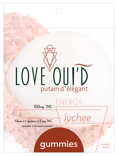 Photograph of Product: Love Oui'd Energy Lychee Gummies 100mg