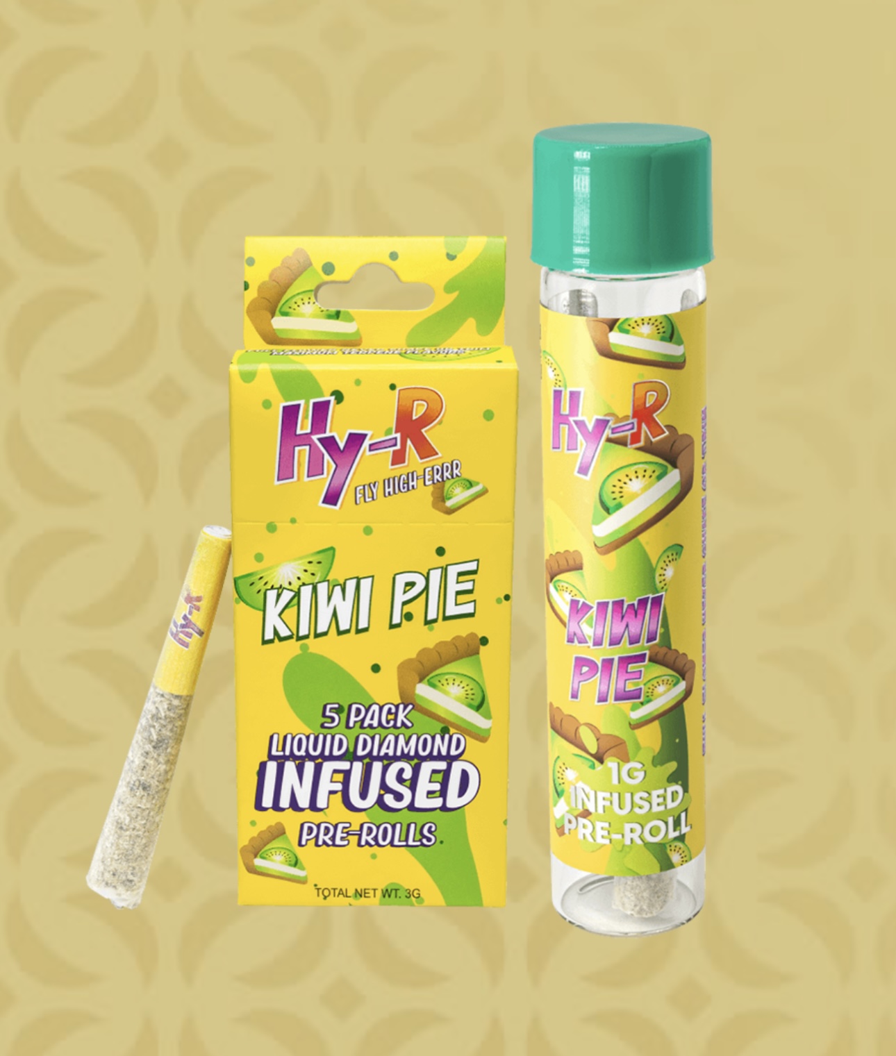 Photograph of product: AU HY-R: Kiwi Pie 1G Infused Preroll