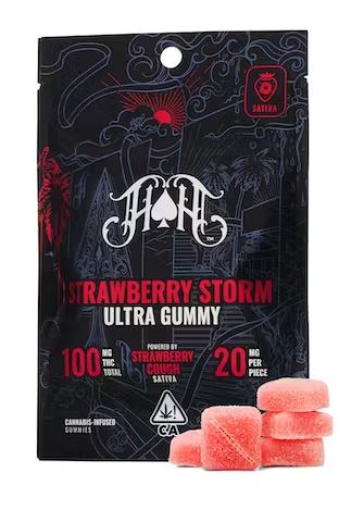 Photograph of product: Heavy Hitters Gummies  Strawberry Storm (5 X 20mg)