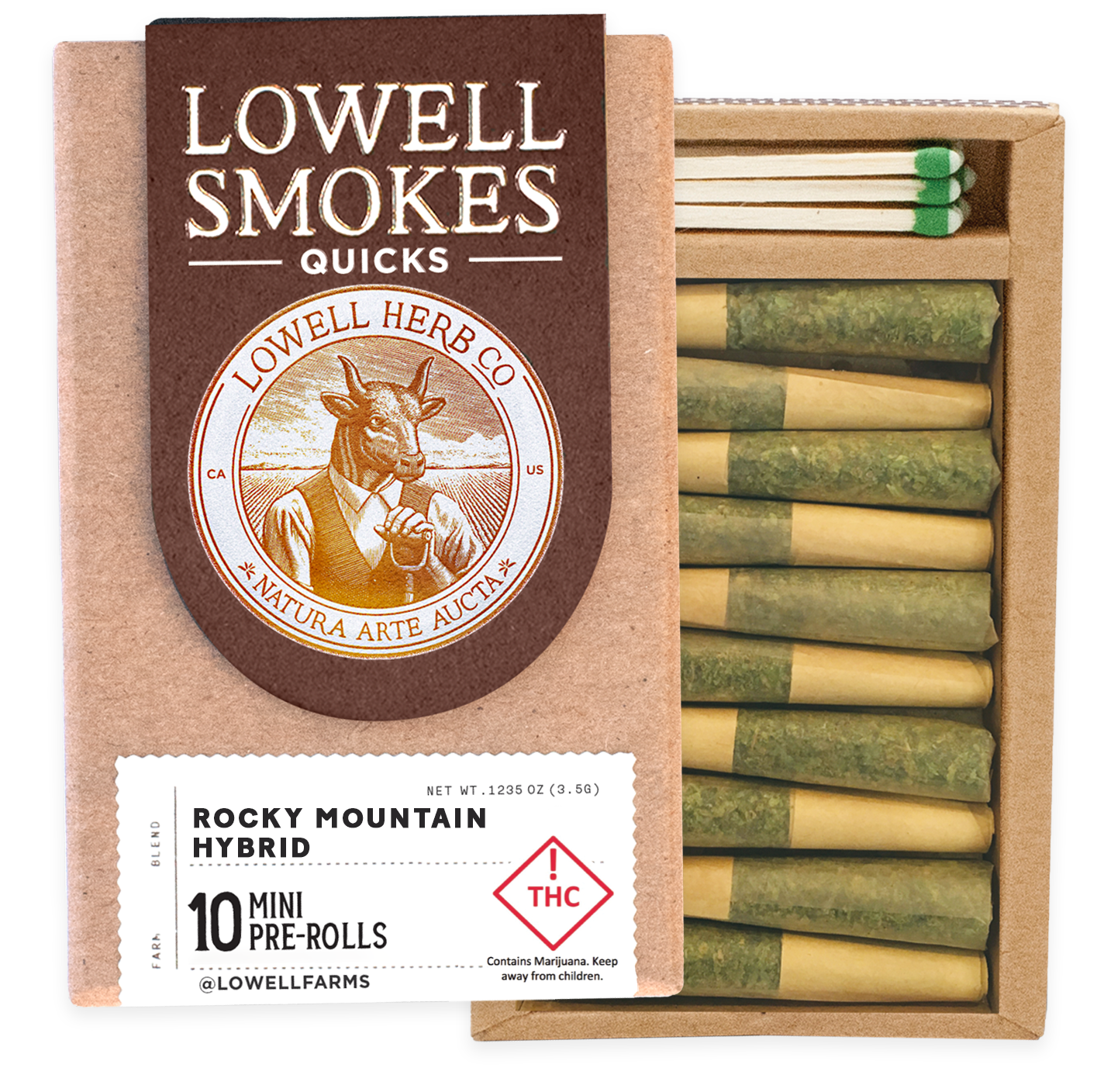 Photograph of product: Lowell Quick's Pre-Roll Rocky Mountain Blend (H) 10pk