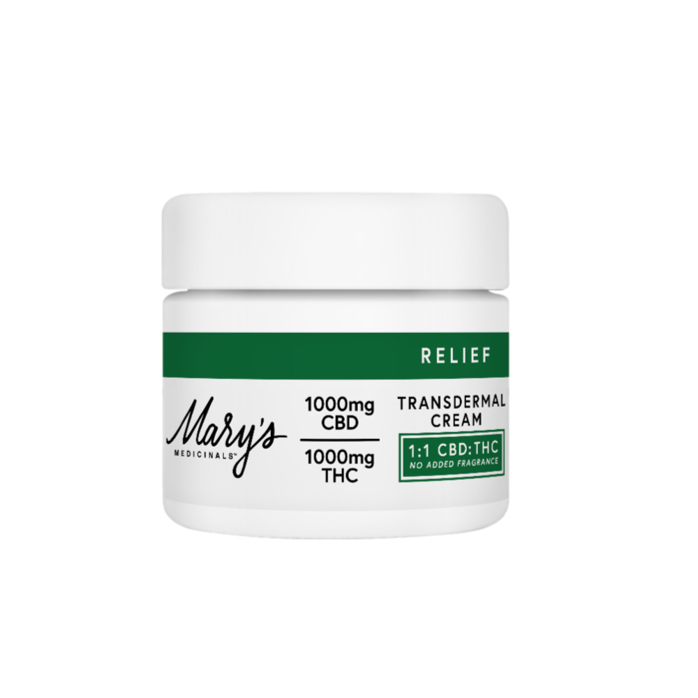 Photograph of product: Mary's Medicinals: Topical | Transdermal Cream | Relief 1:1 TH-oui : CBD