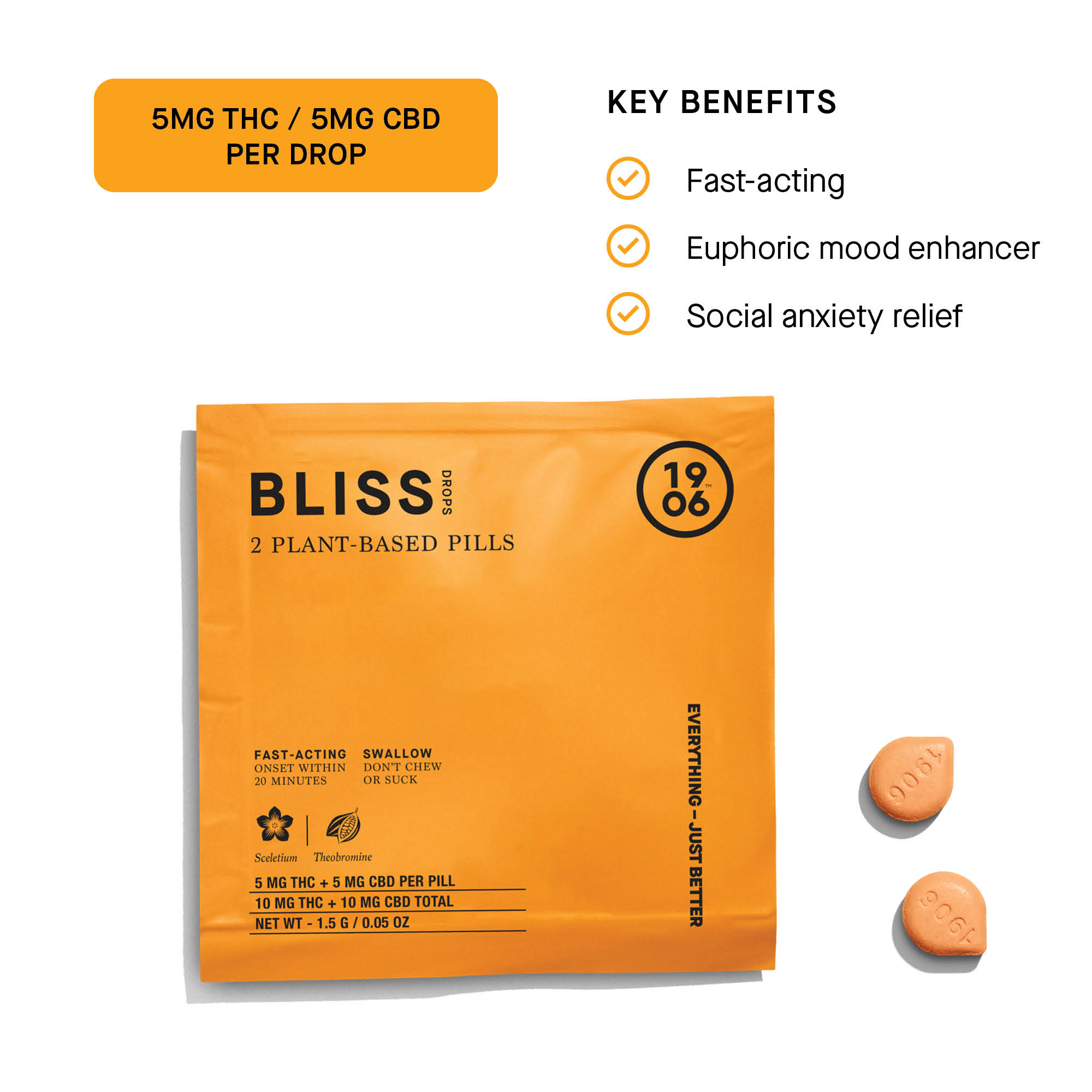 Photograph of product: Drops Bliss 1:1 TH-oui:CBD [2pk] | 10mg