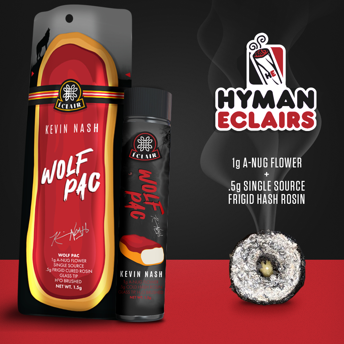 Photograph of product: Hyman Eclair - 1.5G Donut au chocolat Hole - Wolf Pac