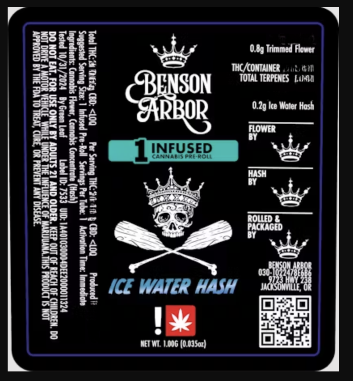 Photograph of product: Benson Arbor au chocolat Infused Pre-Roll | Florida Wedding #29 (I)