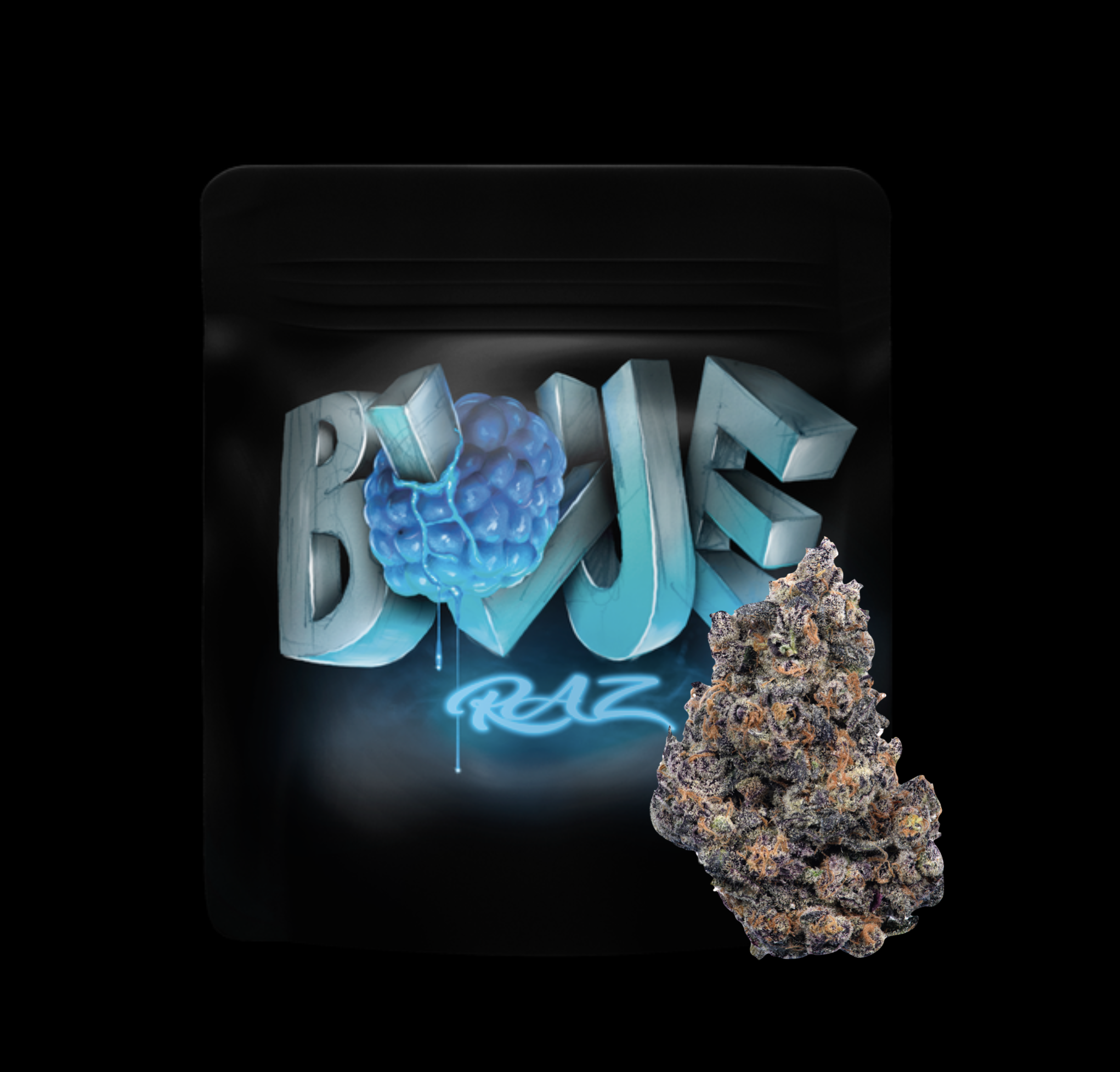 Photograph of product: Cookies Mylar Bag | Blue Raz - 7g