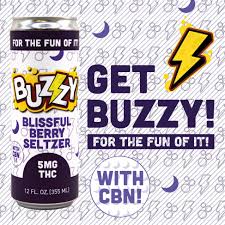Photograph of product: Buzzy | 5mg Infused Beverage | Blissful Berry with CBN