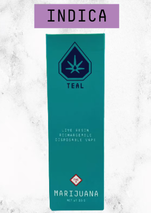 Photograph of product: TEAL - DISPOSABLE RESIN LIVE - 0.5G - MONKEY BREATH - Oui'd