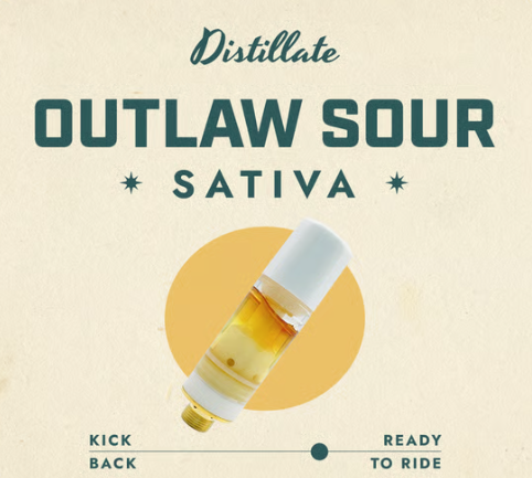 Photograph of product: Rodeo Distillate Outlaw Sour (S) 1g Vape (C0070000228)