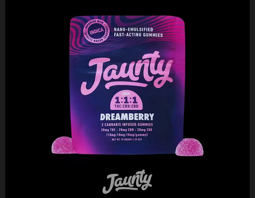 Photograph of product: Dreamberry Gummies | 1:1:1 TH-oui:CBN:CBD | 20mg | 2pk