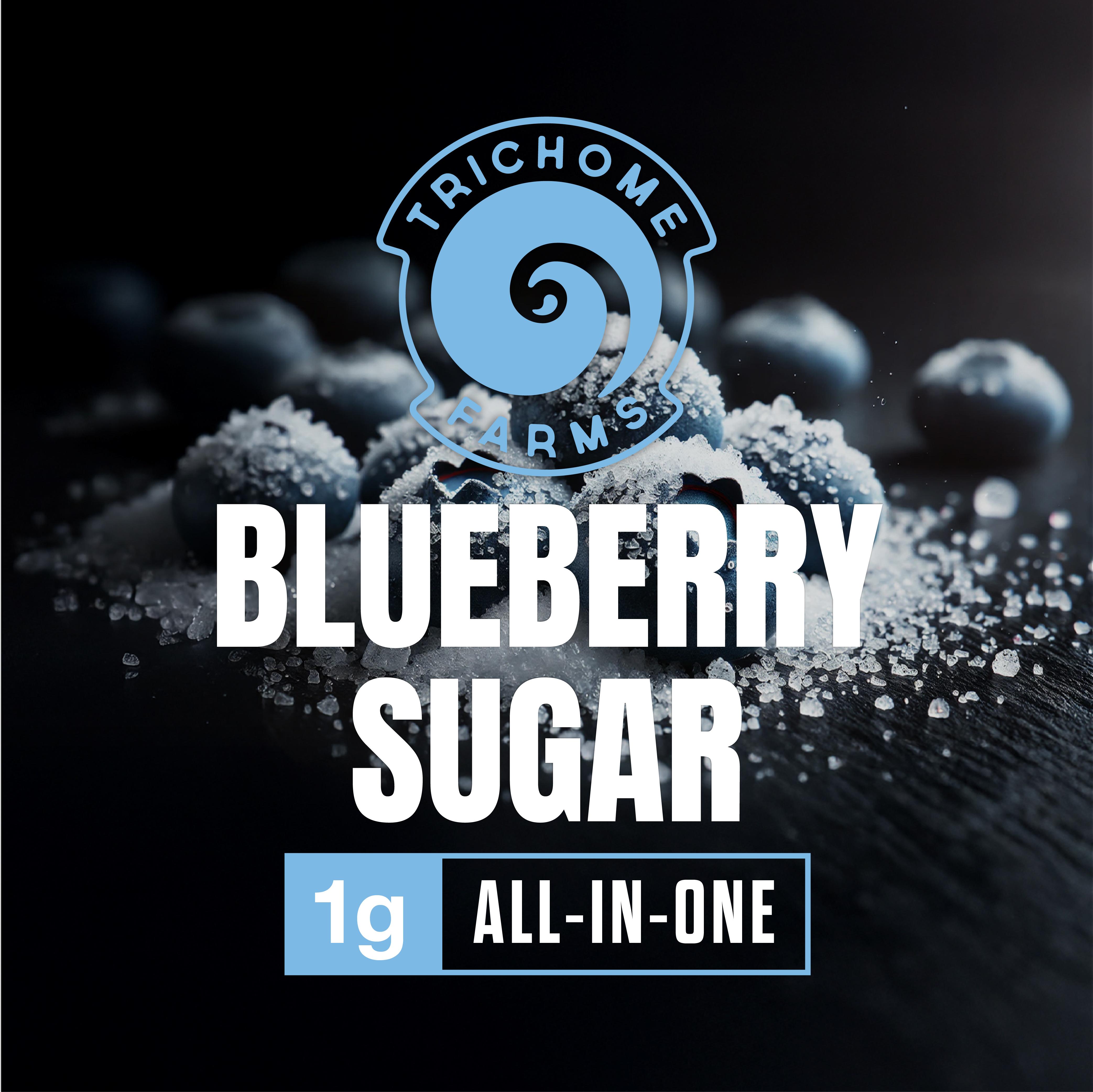 Photograph of product: Trichome Farms AIO Blueberry Sugar All-In-One Live Resin Cartridge