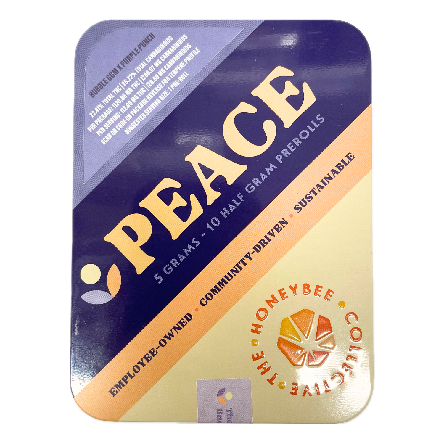 Photograph of product: Bubble Gum x Purple Punch "Peace" Pre Roll | 10 Pack
