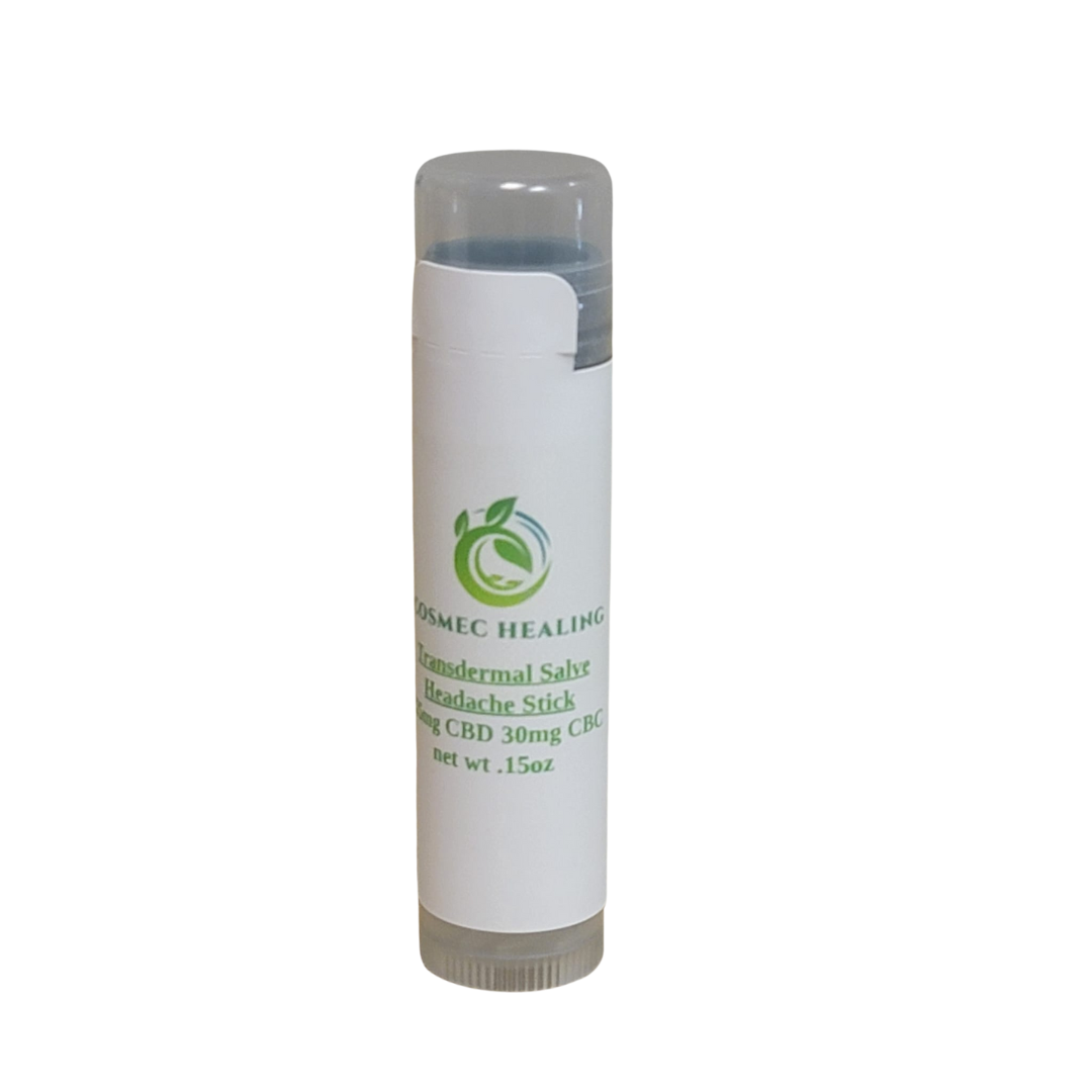 Photograph of Product: Cosmec Healing Transdermal Salve Headache Stick (225mg CBD | 30mg CBC)
