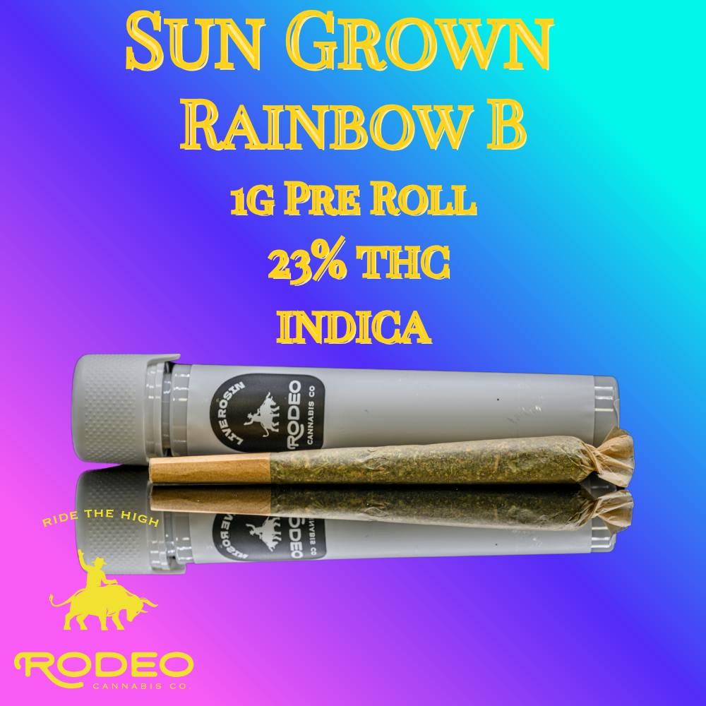 Photograph of product: Rodeo Pre Roll 1g Rainbow B
