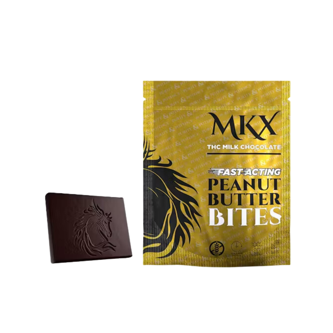 Photograph of product: MKX | Peanut Butter Milk Chocolate Bites | 200mg