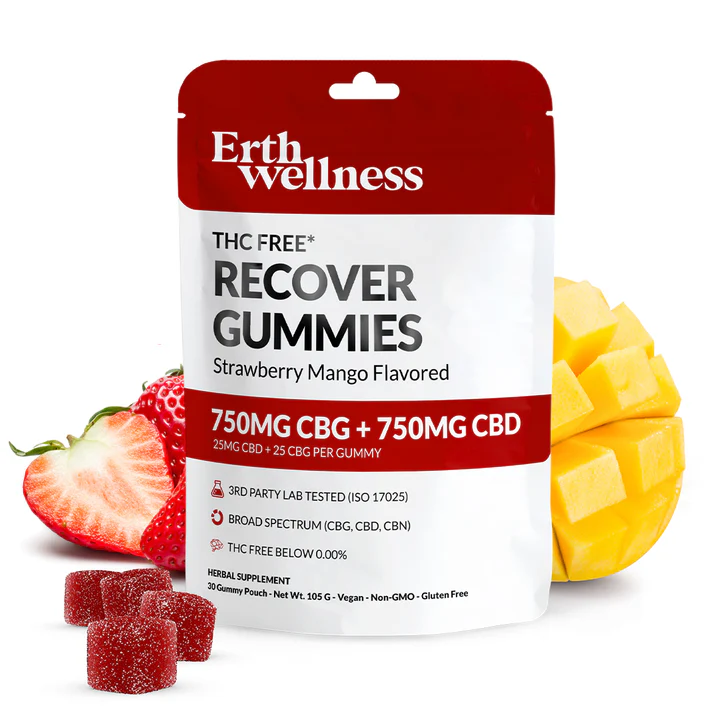 Photograph of product: Erth Wellness | Recover Gummies TH-oui Free | 30 Pack