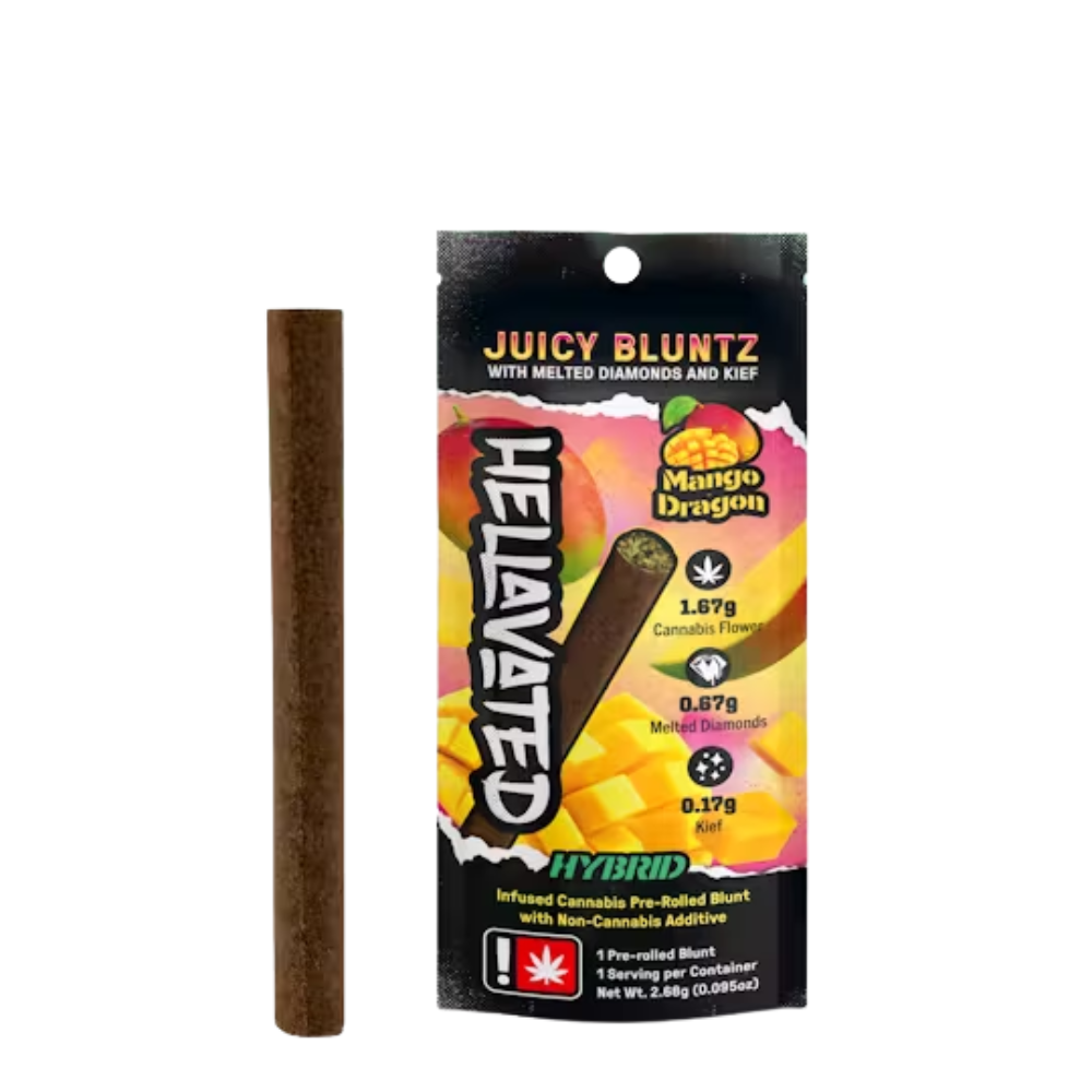 Photograph of product: Pre-Roll - Hellavated - Mango Dragon (Infused Blunt)