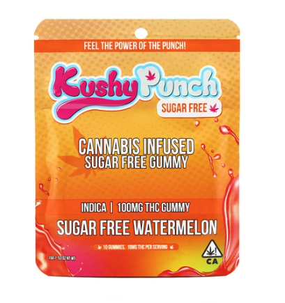 Photograph of product: Kushy Punch Sugar Free Watermelon Gummy 100mg