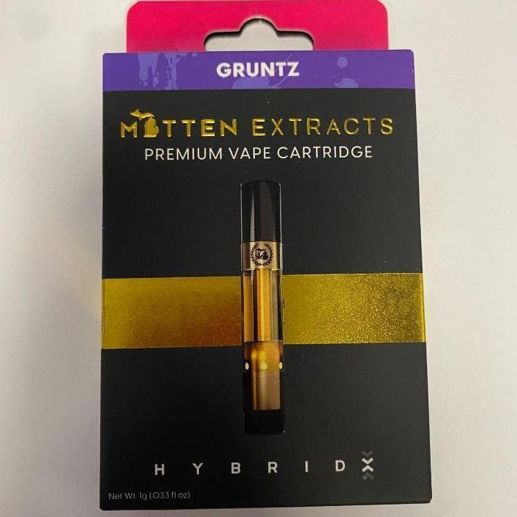 Photograph of product: Mitten Extracts-Gruntz-Distillate Cartridge-1g-MED