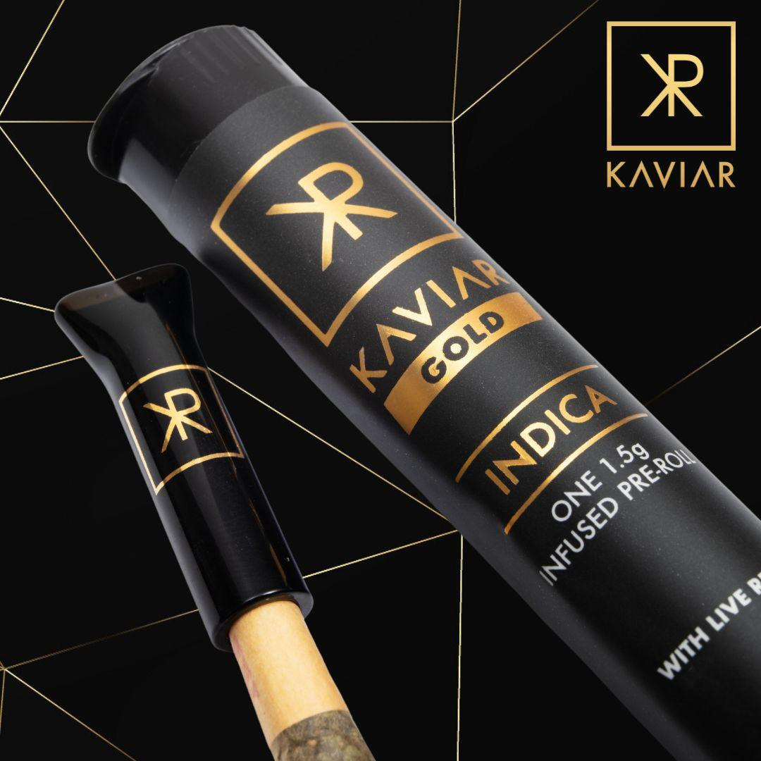 Photograph of product: GOLD : Purple GMO (I) 1.5g Live Resin Kaviar Infused Joint