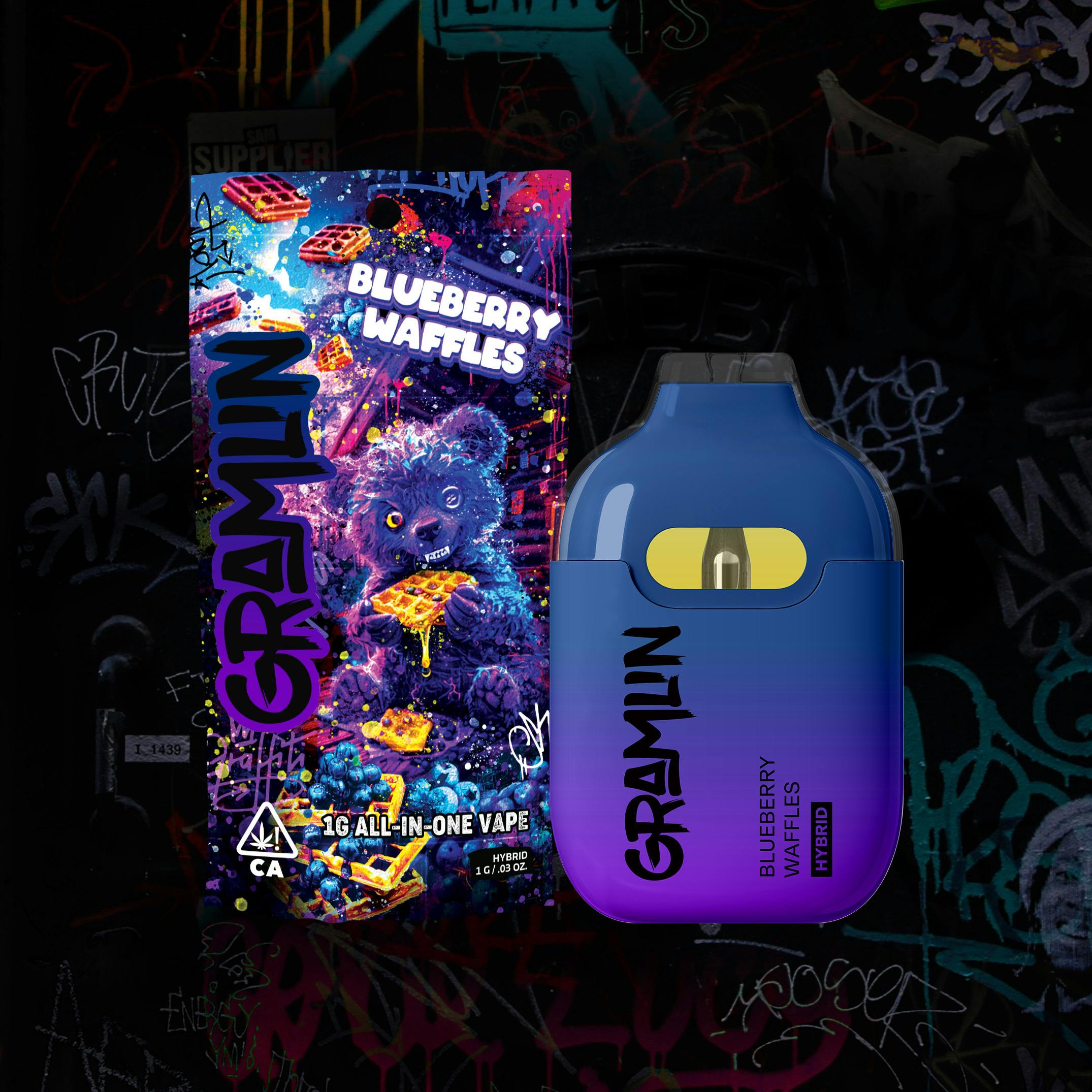 Photograph of product: Gramlin - Blueberry Waffles 1g All-in-One