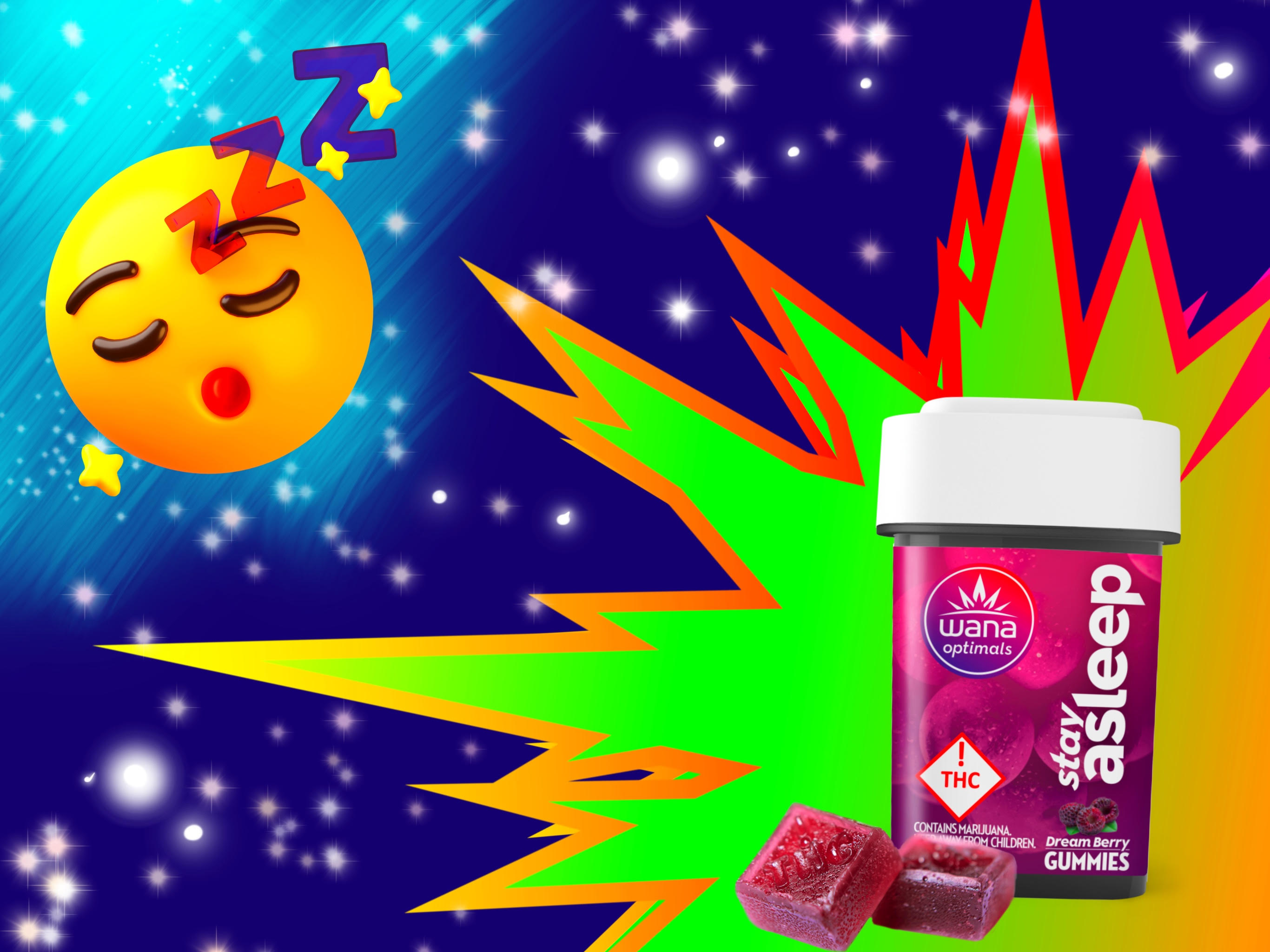 Photograph of product: Wana-Optimal Stay Asleep Dream Berry 100mg/10pk