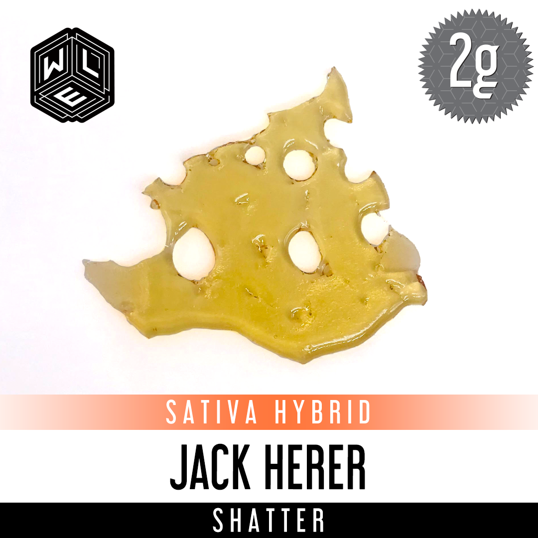 Photograph of product: Jack Herer 2g Shatter by White Label Extracts