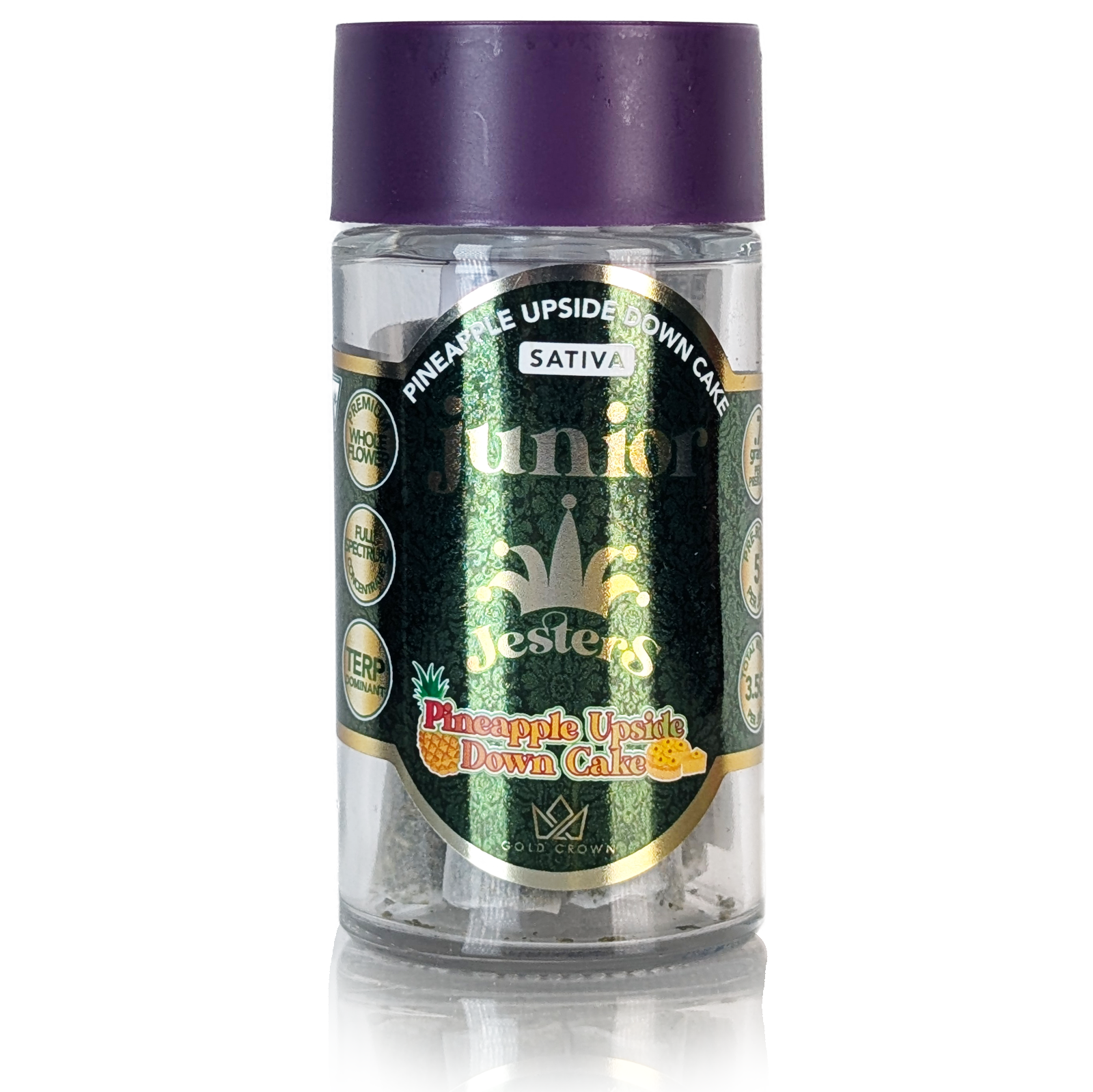 Photograph of product: JESTER JUNIORS - PINEAPPLE UPSIDE DOWN CAKE - (5X.7G) LIVE RESIN INFUSED PRE-ROLL