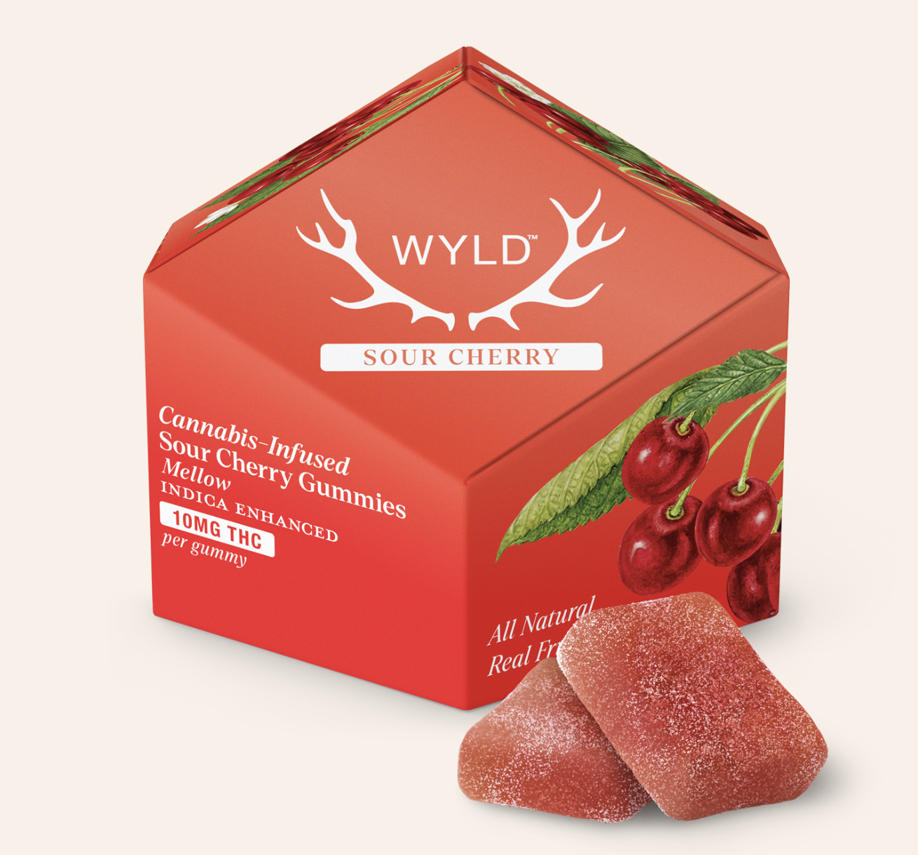 Photograph of product: WYLD | Sour Cherry Gummies- 100mg TH-oui