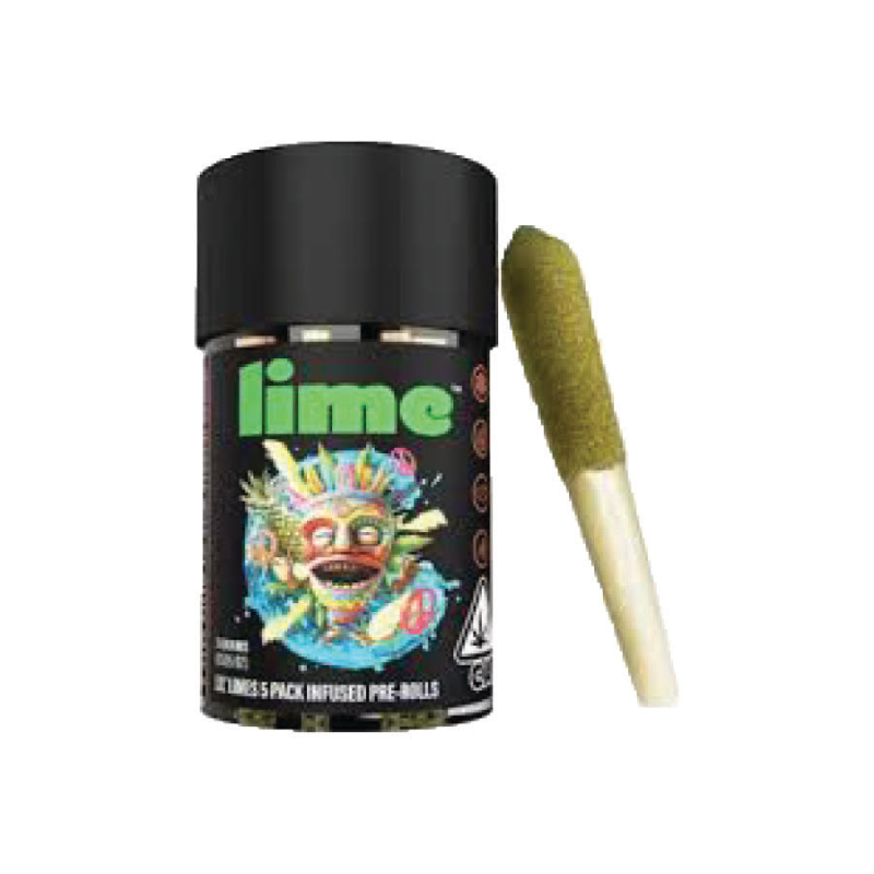 Photograph of product: Lime - Maui Wowie Infused Lil' Limes Preroll 5pk 3g