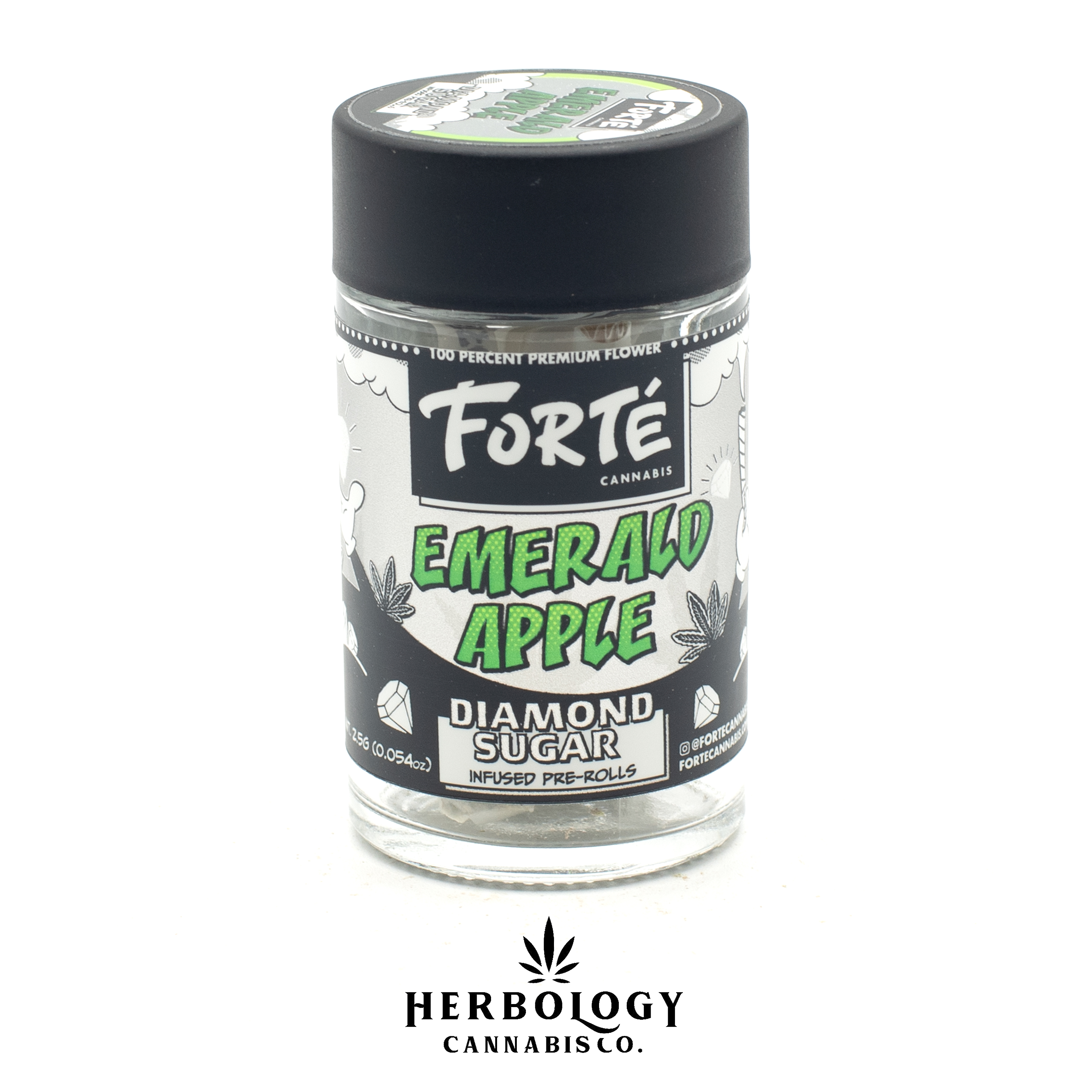 Photograph of product: Forte | Diamond Sugar Infused Pre-Roll 5 Pack | Emerald Apple | .5g x 5
