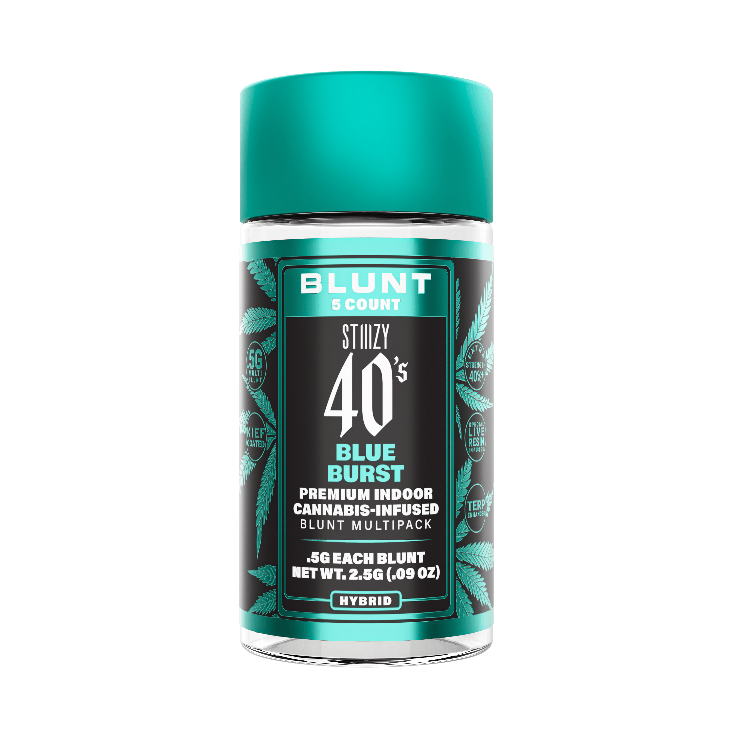 Photograph of product: - BLUE BURST - .5G 40's Infused Mini Blunt 5 Pack